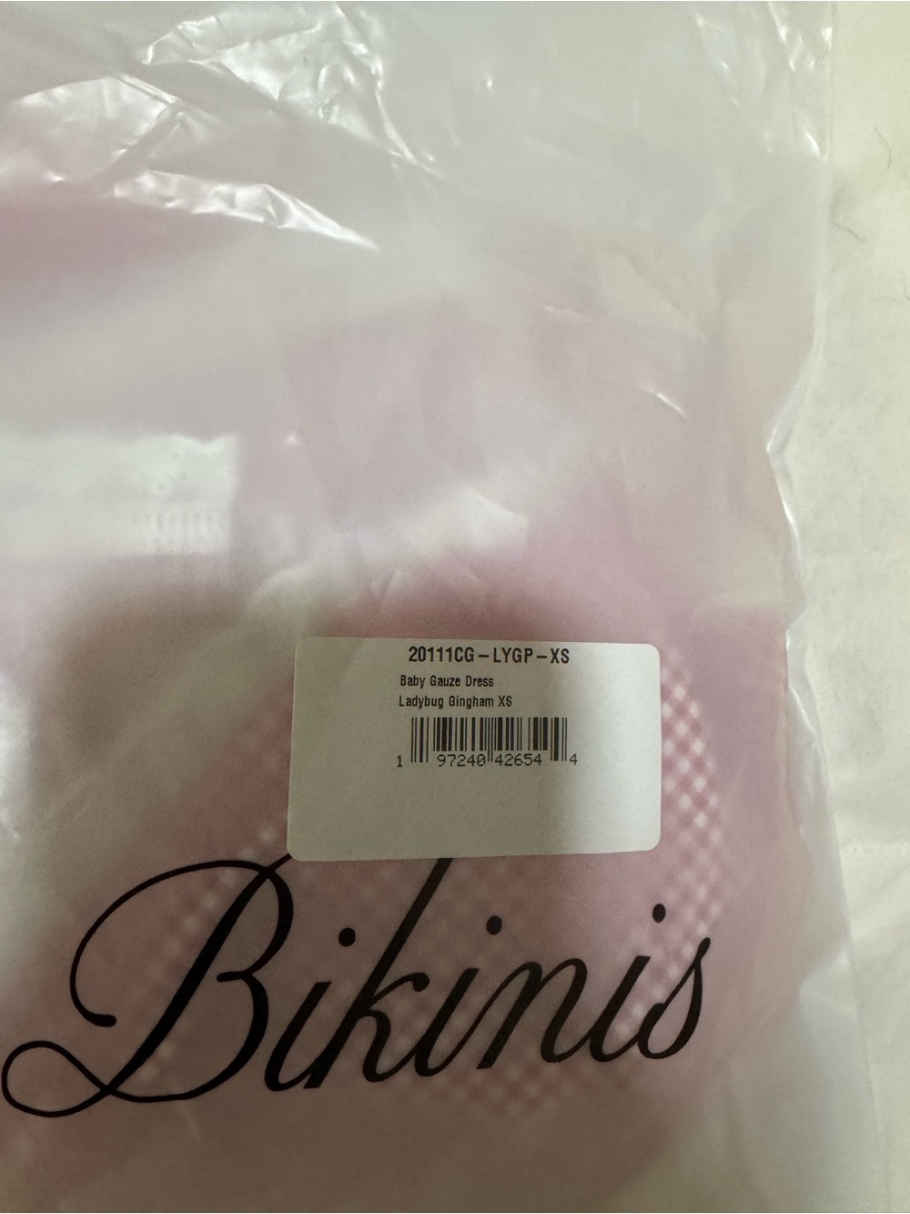 NWT Frankie’s Bikini baby gauze dress in ladybug gingham - Picture 5 of 5